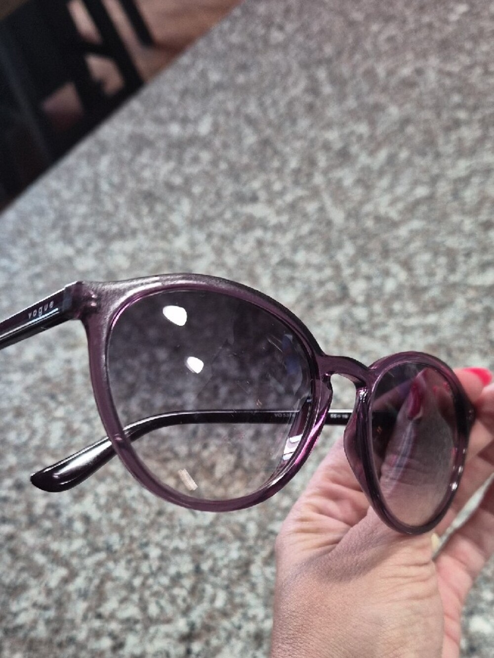Vogue Translucent Purple Round Women’s Sunglasses - Picture 7 of 7